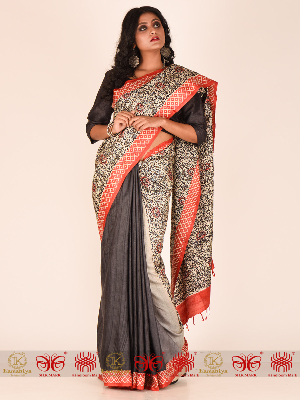 Black and White Wonder - Saree