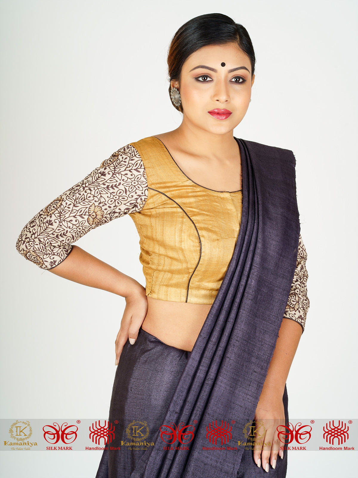 Beige Chocolate Tussar Blouse