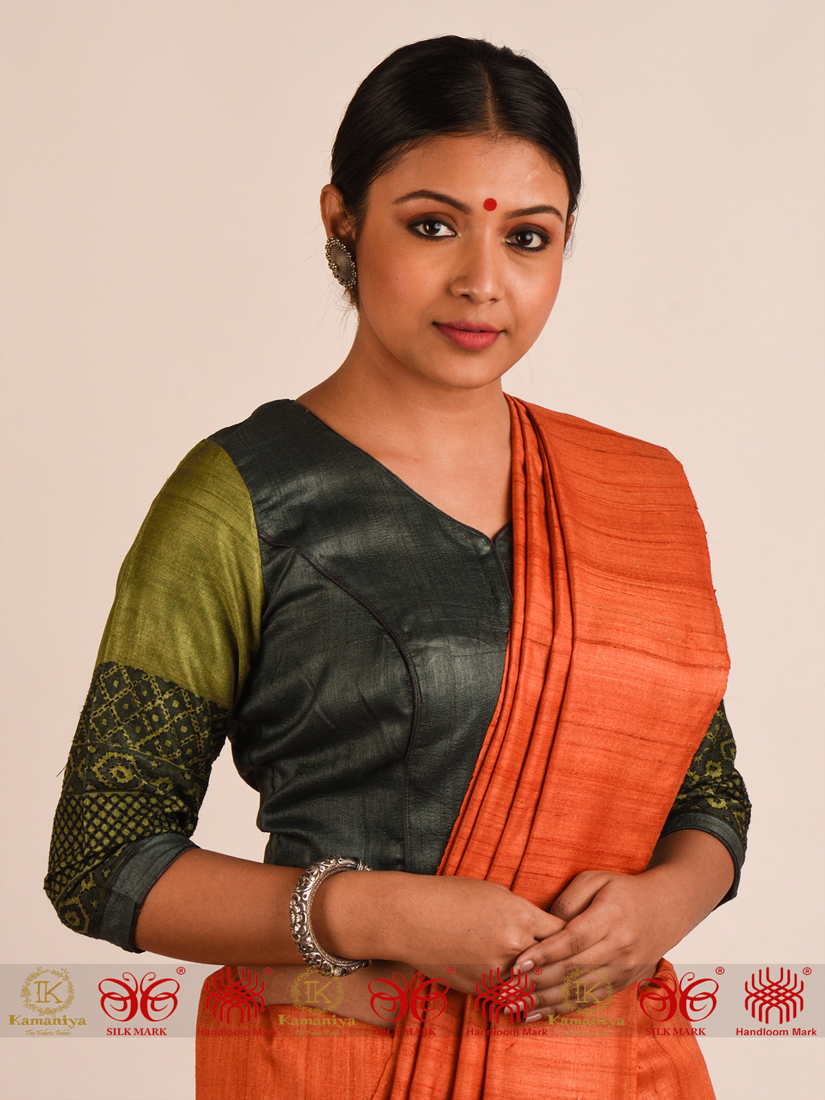 Green Tussar Blouse