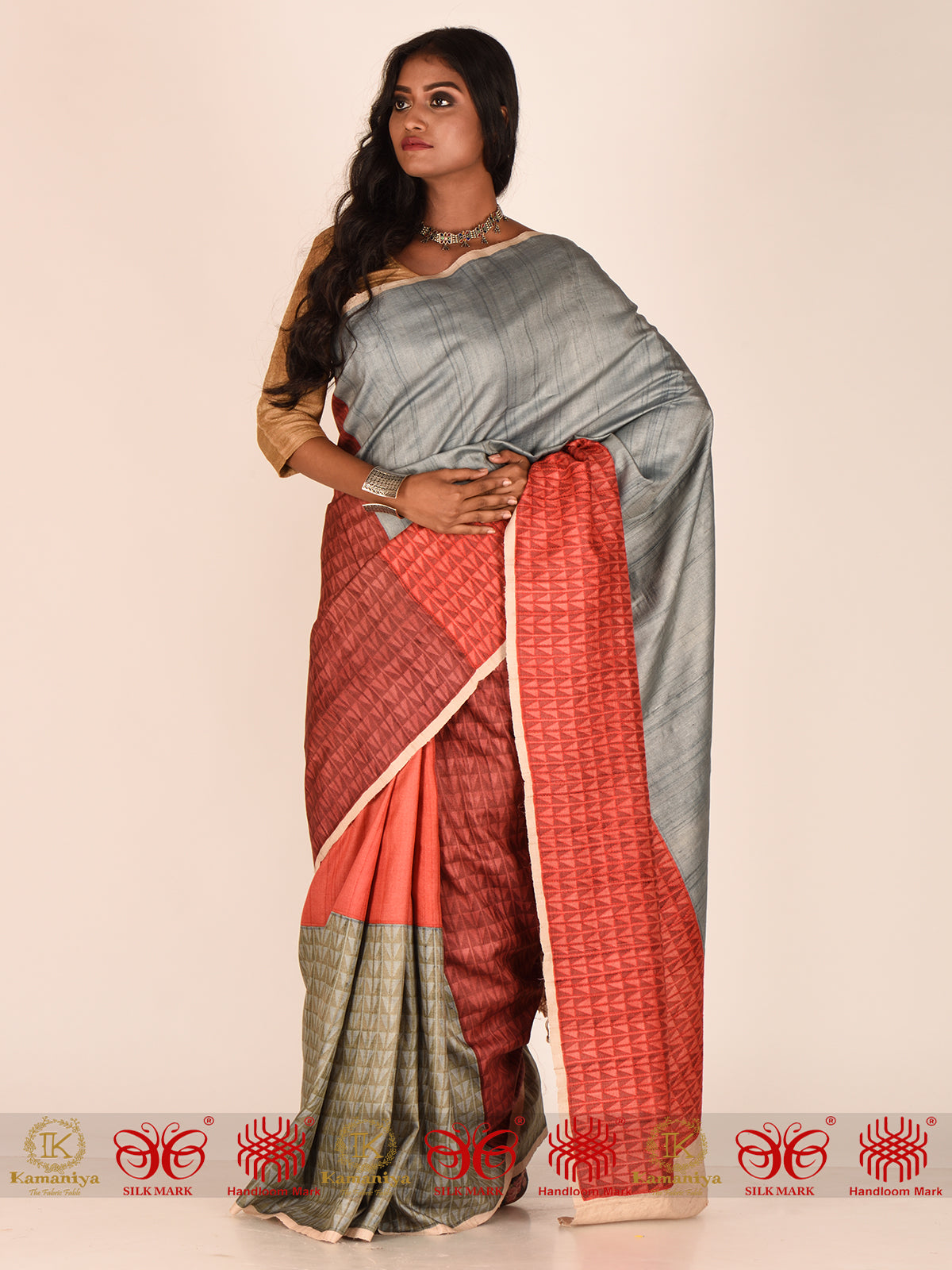 Blazing Grey Beauty - Saree