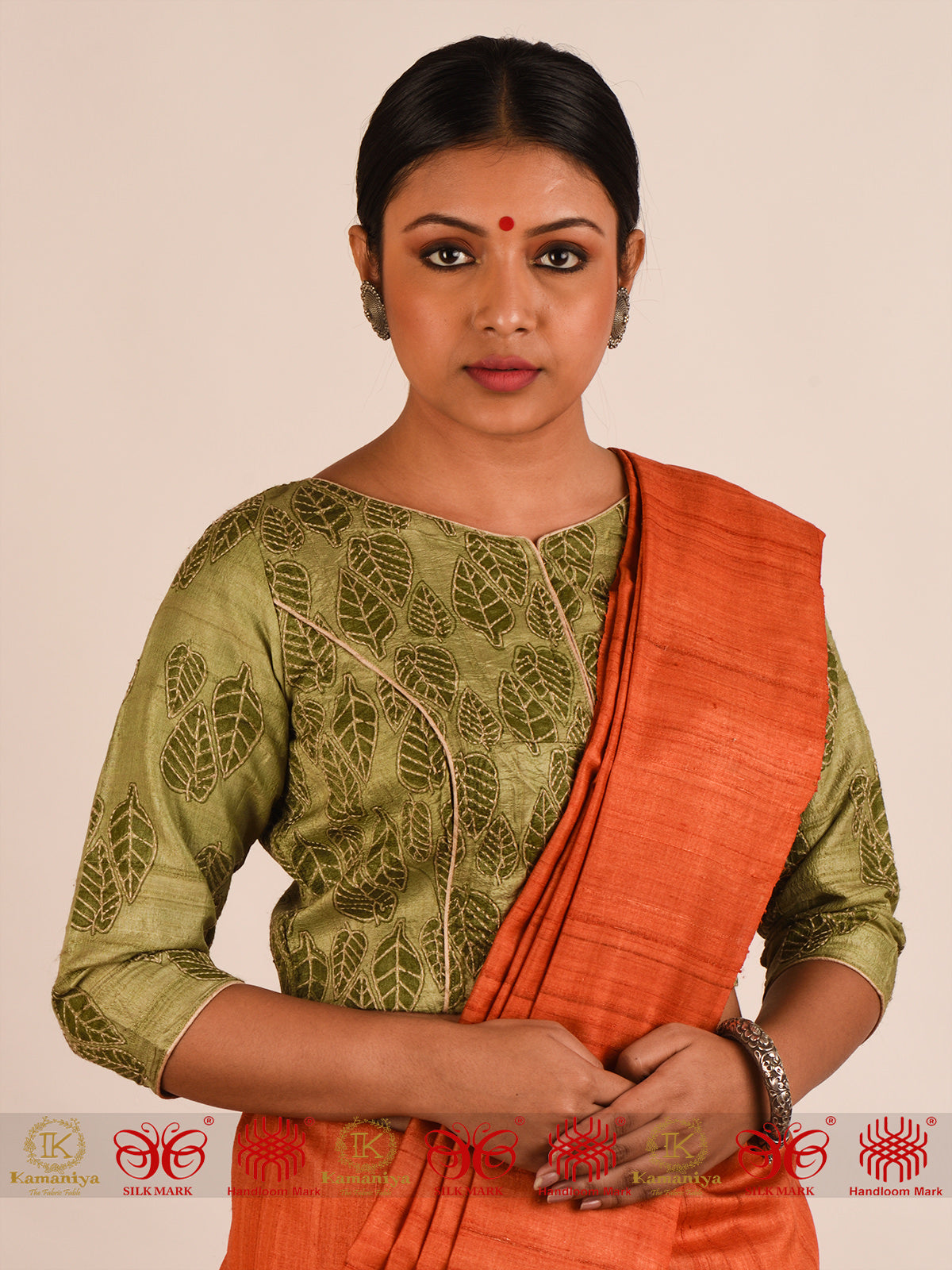 Green Tussar Blouse