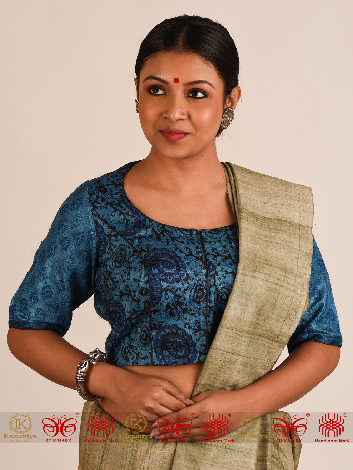 Blue Tussar Blouse