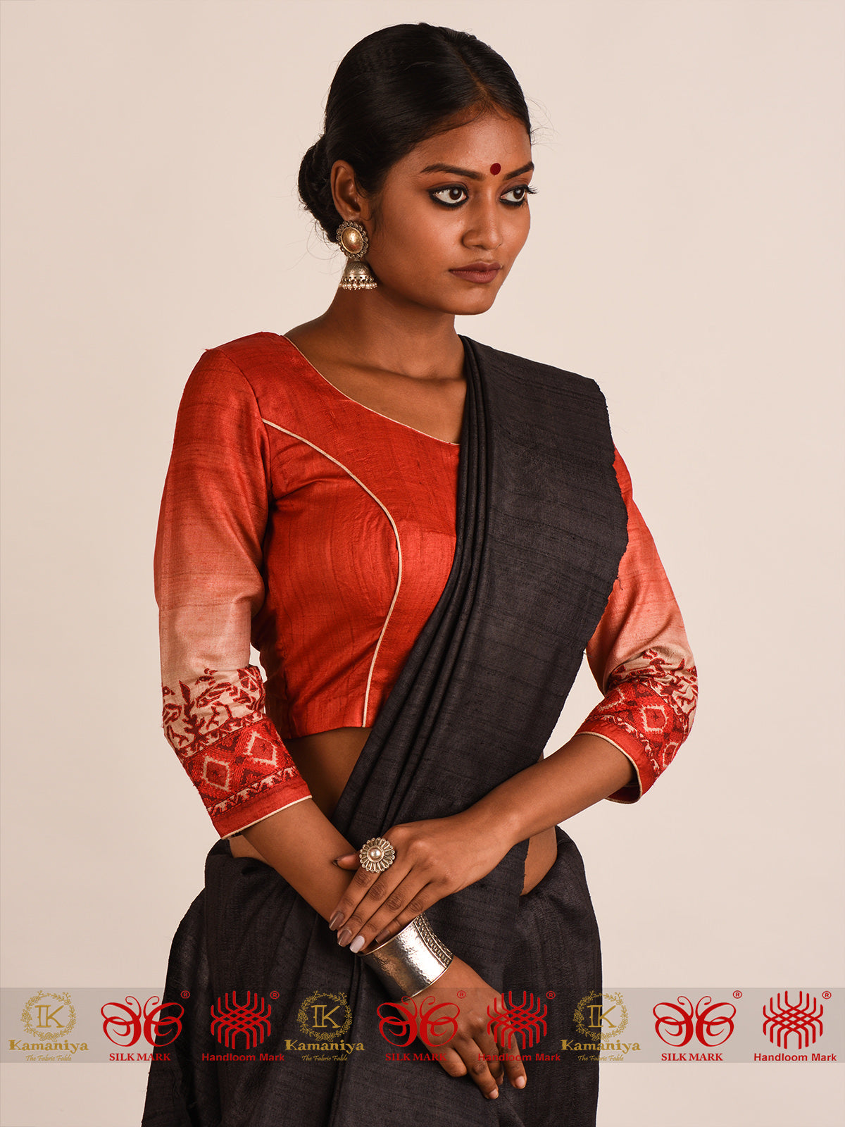 Red Tussar Blouse