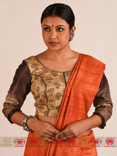 Load image into Gallery viewer, Beige Chocolate Tussar Blouse
