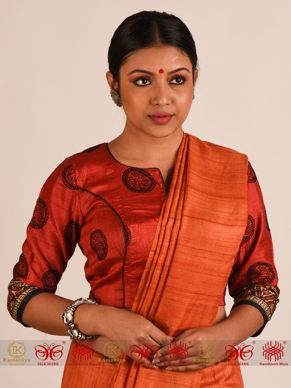 Red Tussar Blouse