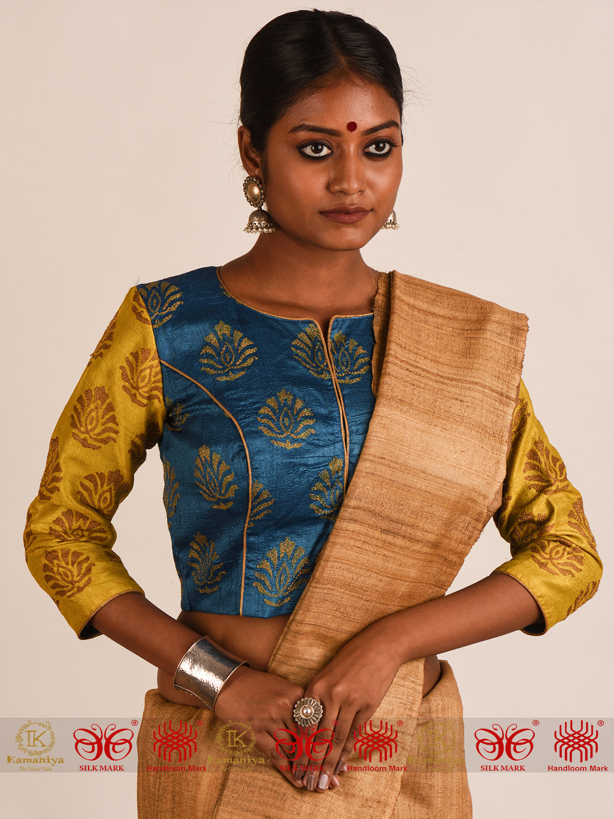 Blue Tussar Blouse