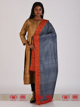 Load image into Gallery viewer, Grey Orange Tussar Dupatta

