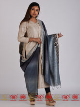 Load image into Gallery viewer, Grey Black Tussar Dupatta

