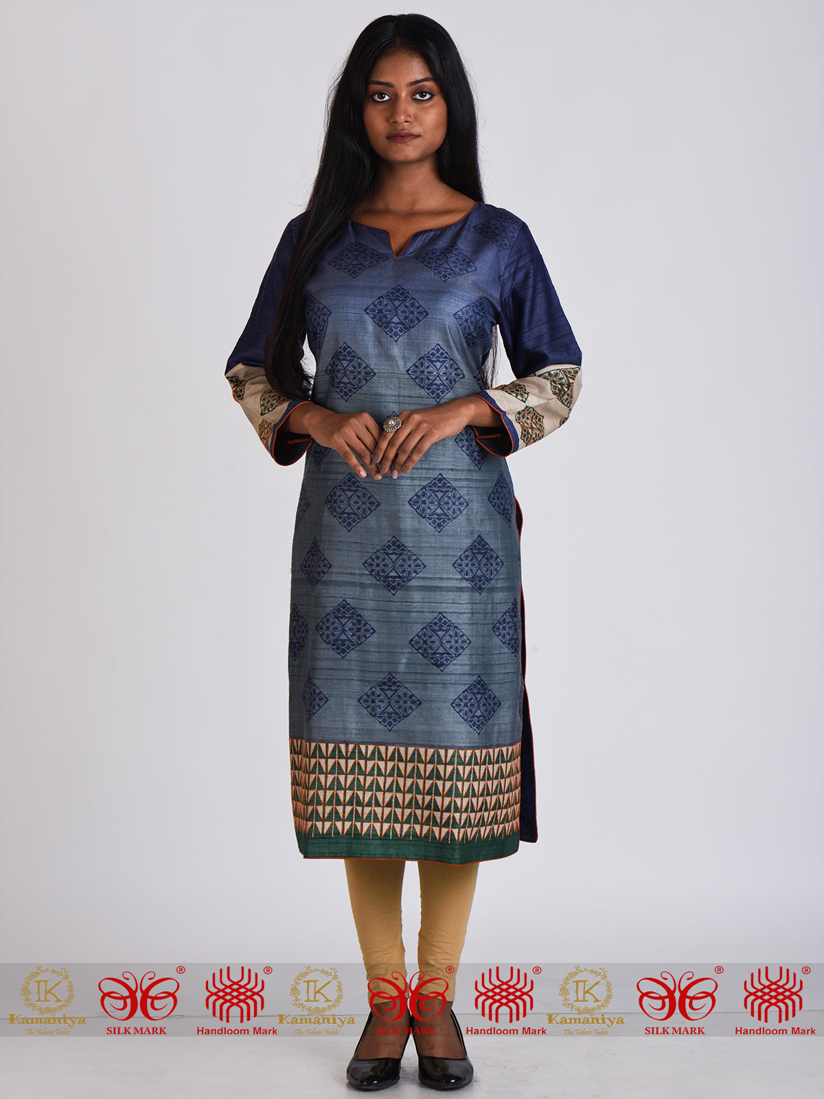 Blue Tussar Kurta