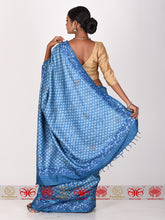 Load image into Gallery viewer, Blocked in Blue - Saree
