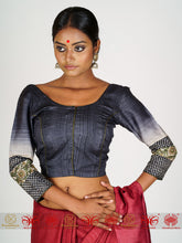 Load image into Gallery viewer, Black Tussar Blouse
