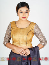 Load image into Gallery viewer, Beige Chocolate Tussar Blouse
