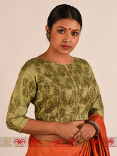 Load image into Gallery viewer, Green Tussar Blouse
