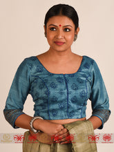 Load image into Gallery viewer, Blue Tussar Blouse
