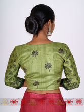 Load image into Gallery viewer, Green Tussar Blouse
