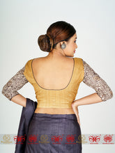 Load image into Gallery viewer, Beige Chocolate Tussar Blouse
