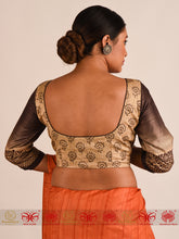 Load image into Gallery viewer, Beige Chocolate Tussar Blouse
