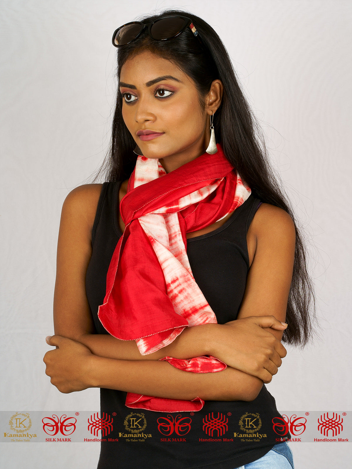 Red White  Mulberry Scarf