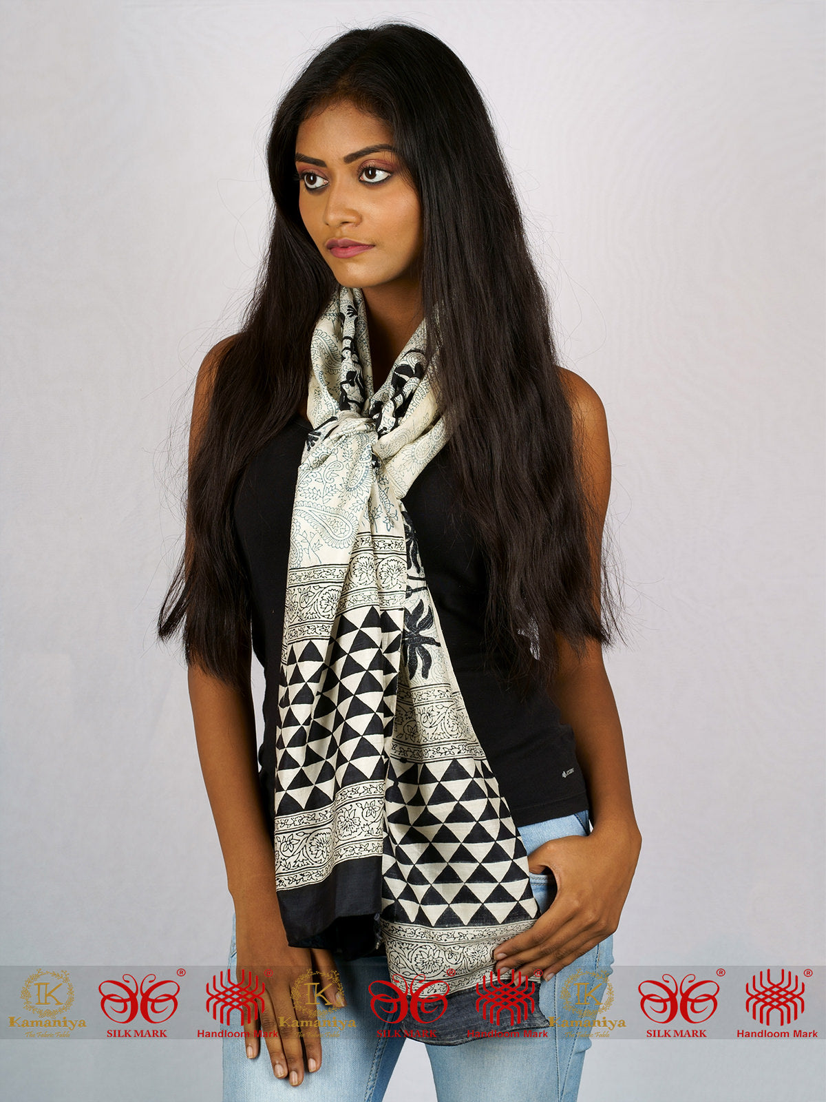 Black & White Mulberry Scarf