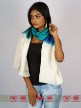 Load image into Gallery viewer, White and Blue Mulberry Scarf
