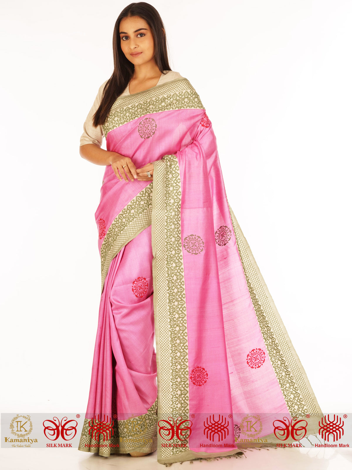 Gulabi Meenakari Style - Saree